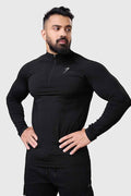 Black Thrive pullover T-shirt by Fuaark NZ, featuring a comfortable fit and simple design, shown on a plain background.