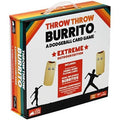 White game box with rainbow-striped edges, jumbo burrito illustrations, and black silhouettes of people playing.