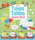 Green activity book cover with colorful illustrations of birds, butterflies, pirate ships, and multiplication puzzles.