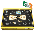 Yellow and black Top of the Class box with chalkboard subject icons and a Made in Ireland flag graphic.