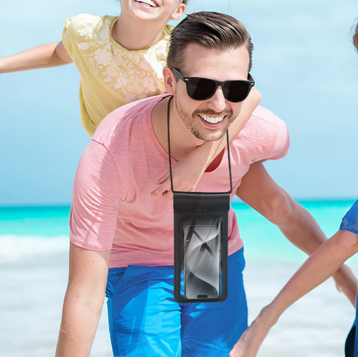 Techplus waterproof phone bag with triple sealing and IP68 dry pouch, designed to protect smartphones from water damage.