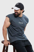 Dark grey Fuaark NZ capsleeves workout tank top for women, designed for peak performance and comfortable exercise.