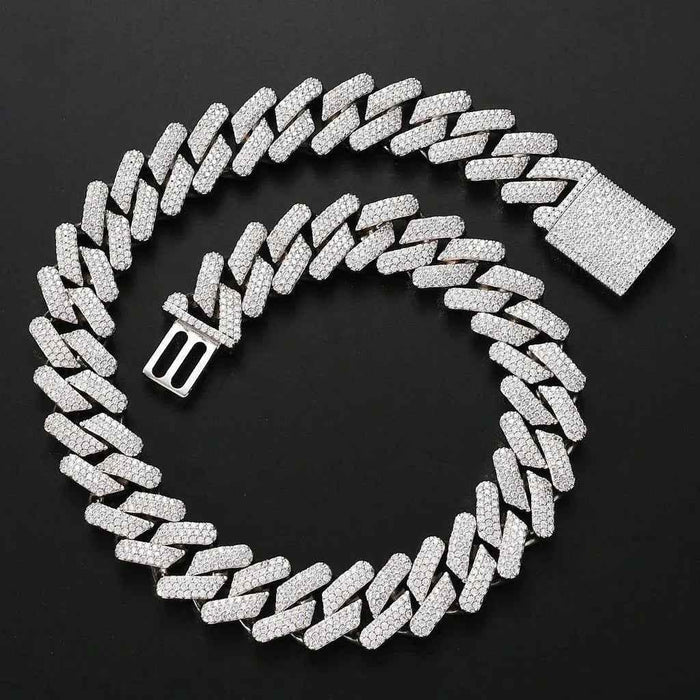 Golden Ultimate Iced Hip Hop Chain necklace by Stylish 3Sixty5, 8-inch jewelry with a bold, iced design for stylish streetwear looks.