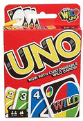 Red rectangular box with a bold yellow logo and images of colorful numbered and customizable wild game cards.