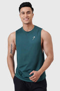 Emerald green Urban Deep Arm Tank top by Fuaark Nz, sleeveless design, casual fit, perfect for summer and active wear.