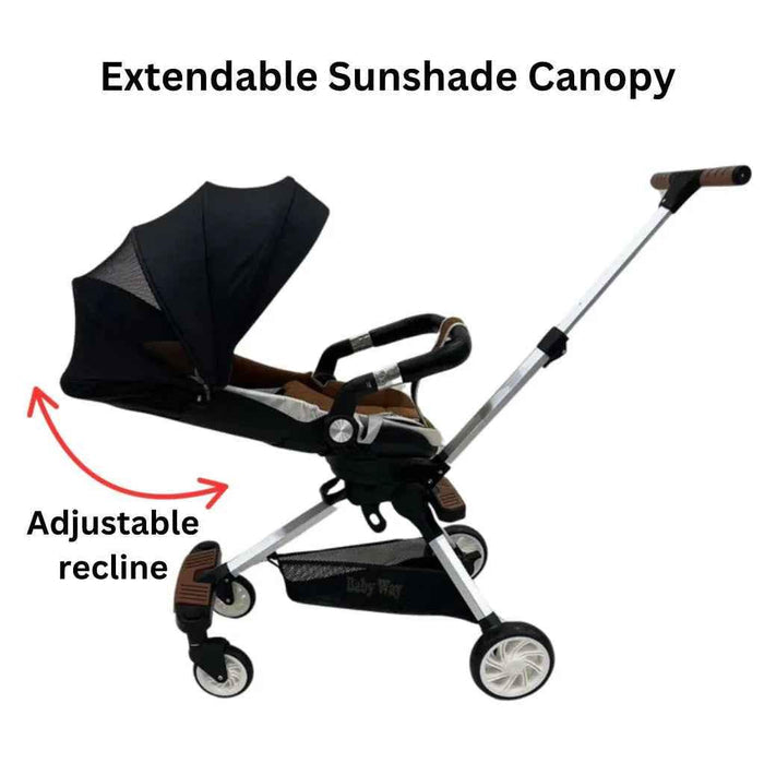 Baby Way NZ Urban Rider 2-Way Stroller, a compact convertible stroller for versatile baby transportation.