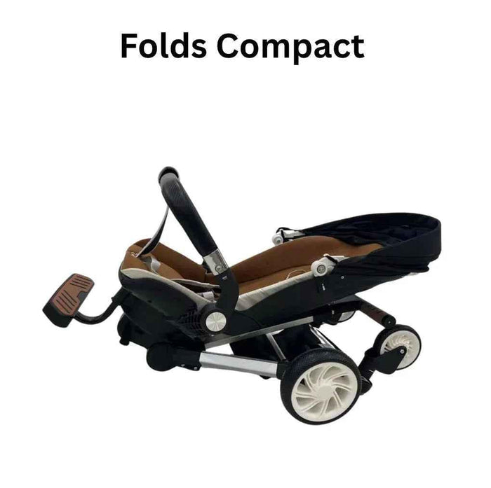 Baby Way NZ Urban Rider 2-Way Convertible Stroller, compact and versatile with adjustable seating for convenient urban travel.