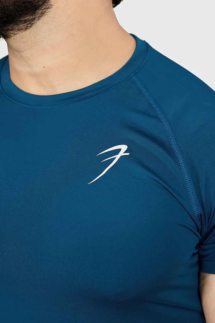 Fuaark Nz Urban T-shirt in teal, fitted casual tee with round neckline, displayed on a plain background.