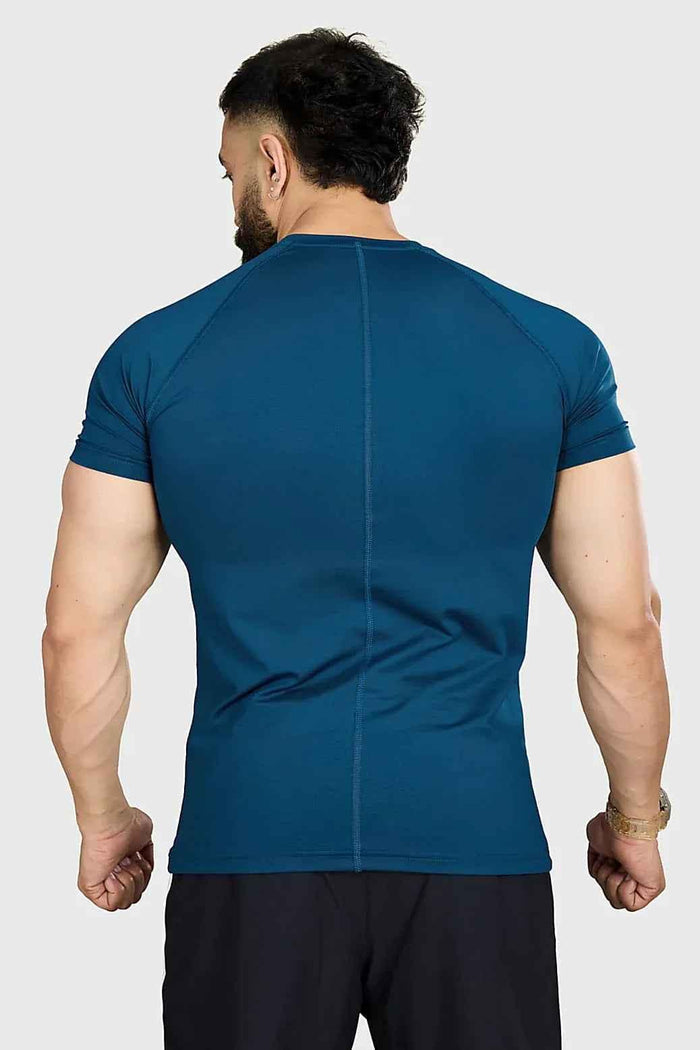 Teal Urban T-shirt by Fuaark Nz, featuring a casual fit and modern design, shown on a plain background.