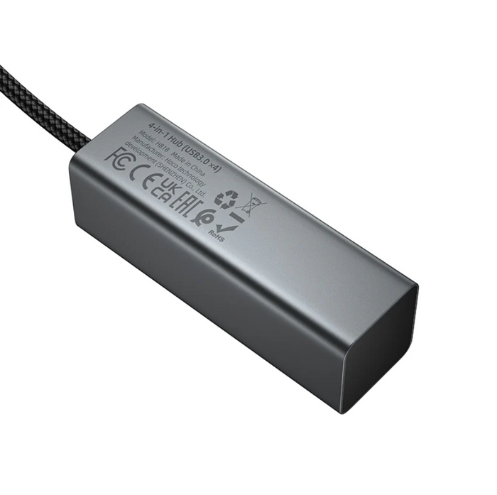 Techplus USB A to 4 Port USB 3.0 expansion hub with high-speed data transfer and compact design