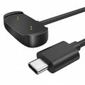 Black USB-C magnetic charger cable for Amazfit GTR2, GTS2, Bip U, and Bip 3 watches, 1 meter long, compatible and easy to connect.