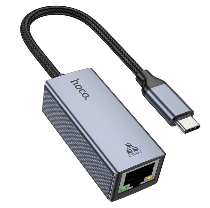 Techplus USB-C to RJ45 Ethernet adapter with gigabit LAN port for fast wired internet connection.