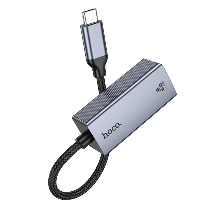 techplus USB-C to RJ45 Ethernet adapter showing USB-C connector and Ethernet port for gigabit LAN connectivity