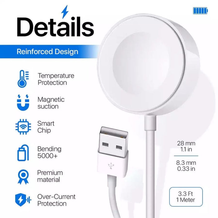 Wireless USB charger for Apple Watch by That Watch Shop, portable charging dock with sleek design for convenient on-the-go use.