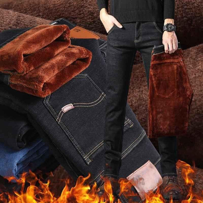 Stylish 3Sixty5 Veluxe Warm formal trousers for men in black velvet, tailored fit, suitable for professional or formal occasions.