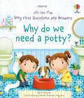 Children's book cover showing two curious kids and a dog in a blue-tiled bathroom with a small red potty.