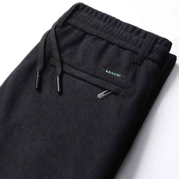 Black Stylish 3Sixty5 Vintedge Pants for Men, tailored fit with modern design, shown on a model.