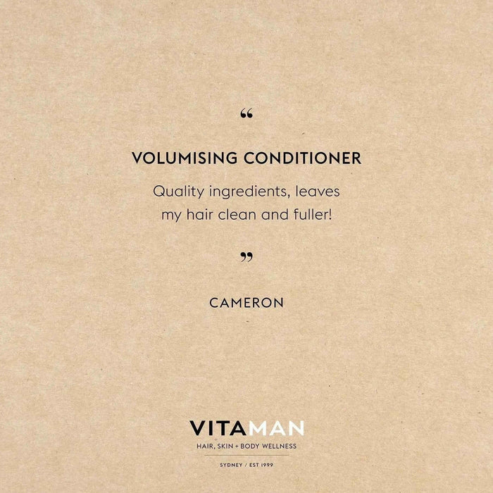 VITAMAN Australia volumising hair conditioner 250ml bottle with a sleek design for adding volume to hair.