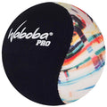 Spherical ball with black mesh on one side, colorful abstract print on the other, and a white Waboba PRO logo.