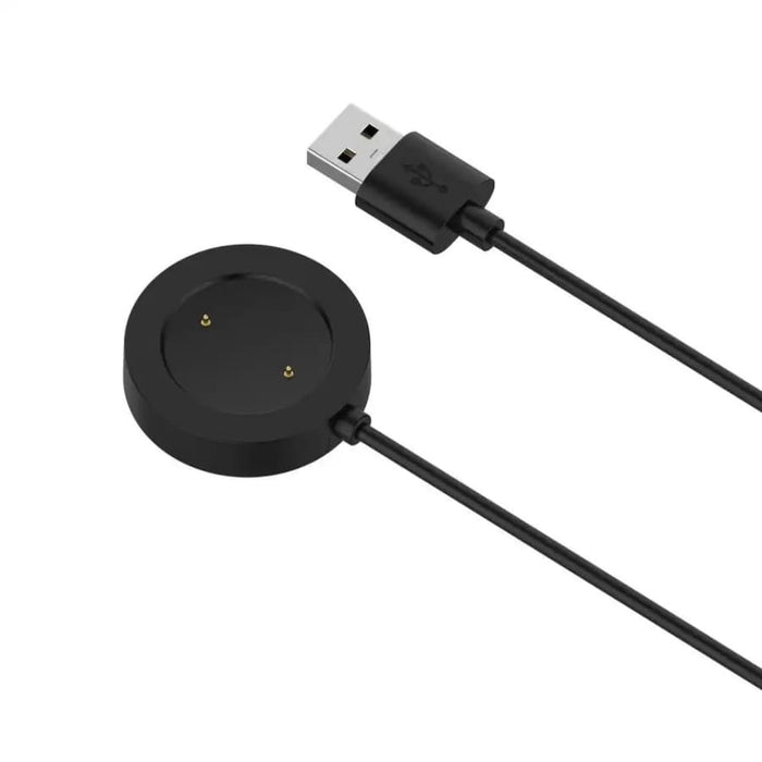 Black USB-C watch charger for Xiaomi Mi S1 Active smartwatch, designed for fast and reliable charging.