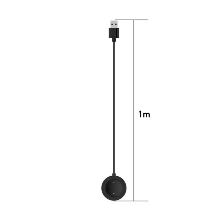 Black Xiaomi Mi S1 Active watch charger with USB connector, compatible with That Watch Shop accessories.