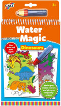 Orange Galt Water Magic Dinosaurs spiral book with a water pen revealing colorful dinosaur illustrations on pages.