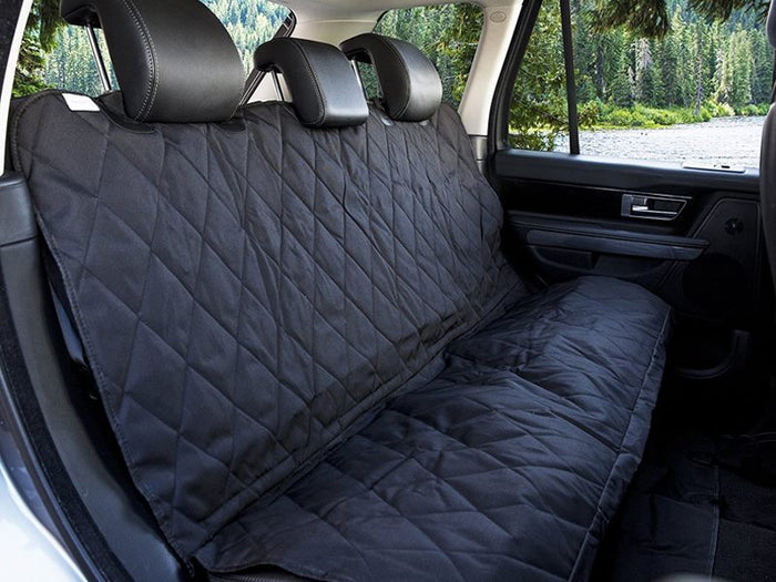 Waterproof pet dog and cat back car seat cover hammock with non-slip backing, protect your vehicle's seats from pet scratches and dirt.