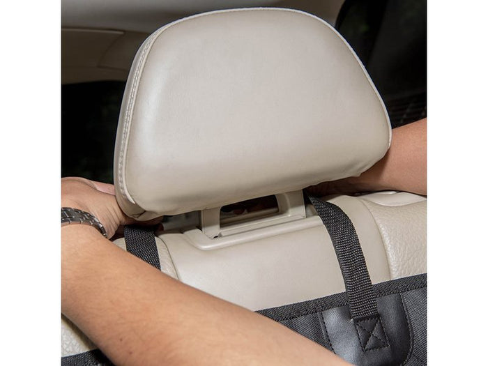 Waterproof pet car seat cover by dealonline.co.nz, showing a non-slip hammock protector for cats and dogs in a vehicle seat.