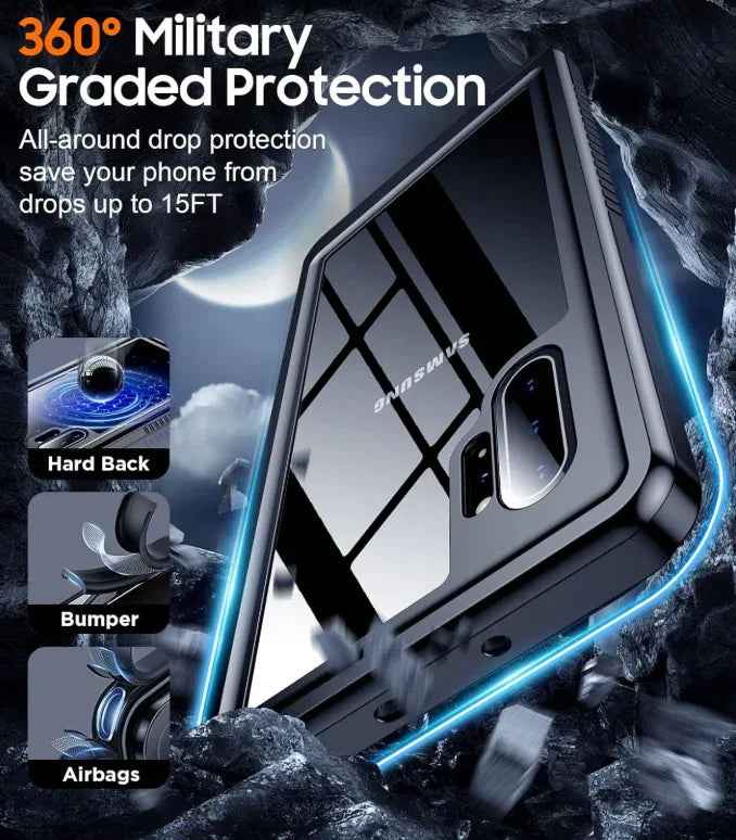 Techplus waterproof and shockproof mobile phone case for Samsung Galaxy Note 10 Plus, showing durable protective design.