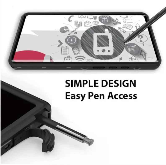 Techplus waterproof and shockproof phone case for Samsung Galaxy Note 10 Plus, showing durable protective design and clear coverage.