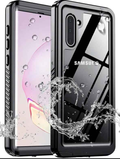 Techplus waterproof and shockproof phone case for Samsung Galaxy Note 10, protecting the device from water and impact.