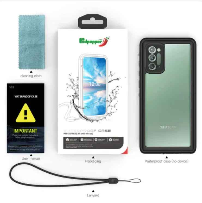 Techplus waterproof shockproof case for Samsung Galaxy S10 Plus, showing the durable protective design and clear front cover.