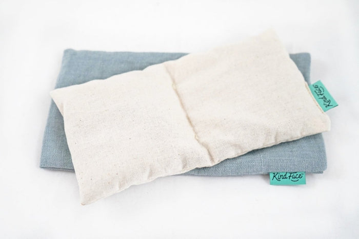 Weighted eye pillow from Do Not Disturb Sleep Company with soft fabric, designed for relaxation and eye comfort.