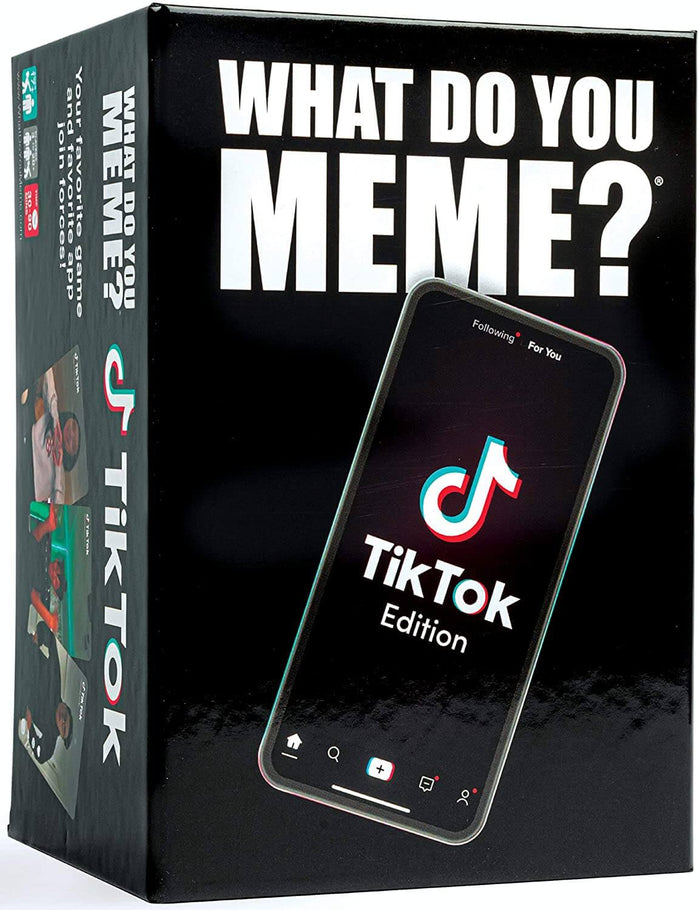 Black box with bold white text and a graphic of a smartphone screen displaying the TikTok logo and app interface.