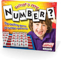 Square yellow box for What's My Number? featuring a boy and a blue board with white number tiles in red slots.