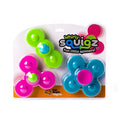 Bright green, pink, and blue suction cup spinners with two, three, and four petals in a blister pack.