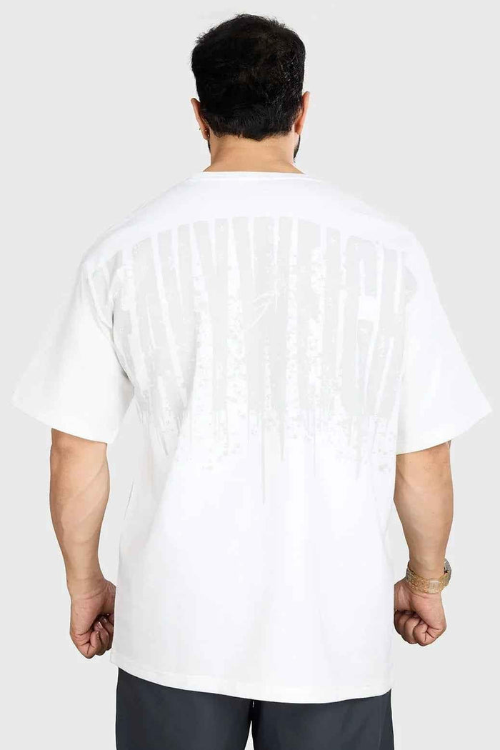 White heavyweight oversized T-shirt by Fuaark NZ, 100% cotton, relaxed streetwear fit, casual and comfortable tee.