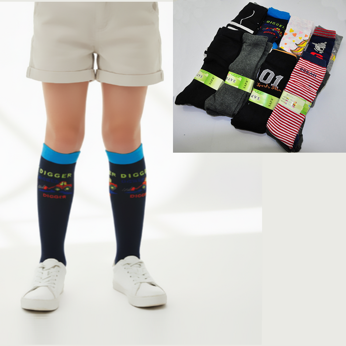 Set of 36 pairs kids' knee-high socks in size 2-4 by dealonline.co.nz, colorful and soft for children's everyday wear.