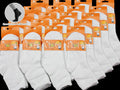 Set of 60 pairs of white kids' socks for ages 4-7, soft cotton material, from dealonline.co.nz.