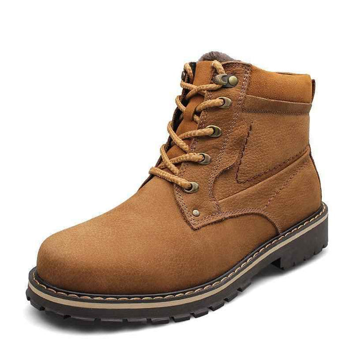 Black Winter Martin Boots by Mead's Supply & Equipment Outfitters Limited, showing sturdy waterproof footwear with insulated lining.