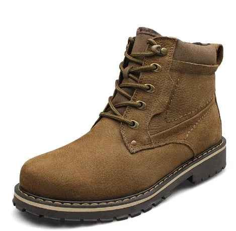 Black Winter Martin Boots by Mead's Supply & Equipment Outfitters Limited, showing sturdy winter footwear with rugged soles.