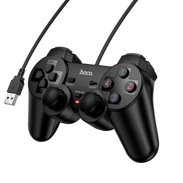 Techplus wired gaming controller for PC with USB connection, featuring ergonomic design and standard gamepad buttons.