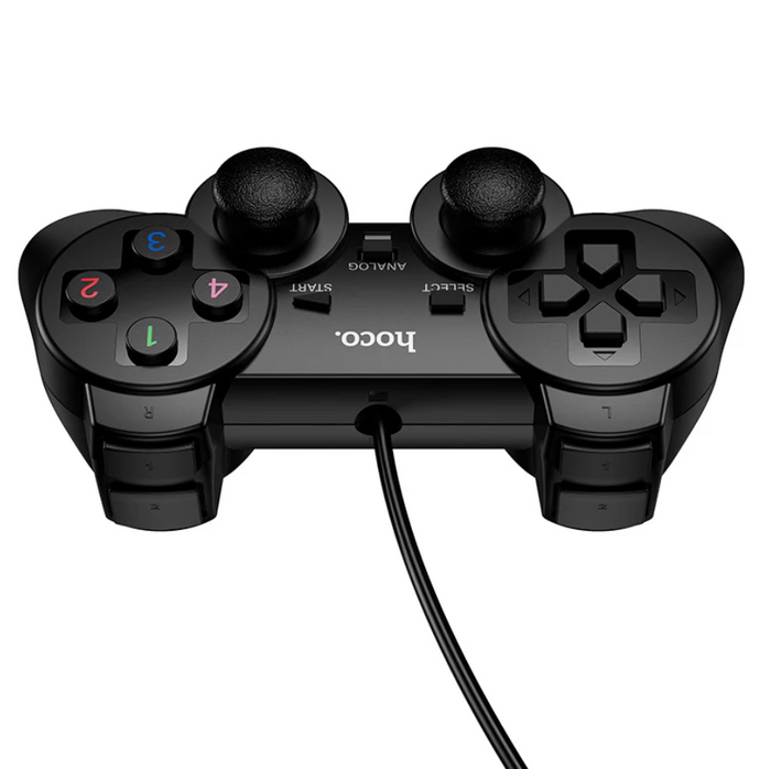TechPlus wired gaming controller for PC with USB connection, featuring ergonomic design and standard button layout.