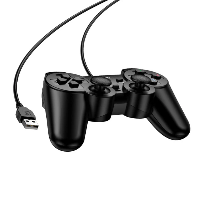 Techplus wired gaming controller for PC with USB connection, featuring ergonomic design and multiple buttons for gaming comfort.