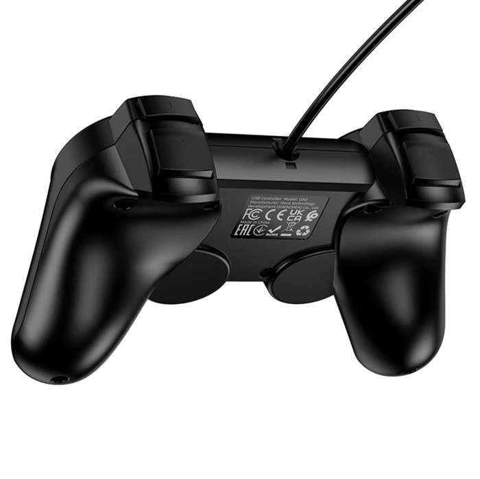 Techplus wired gaming controller for PC with USB connection, featuring ergonomic design and multiple control buttons.