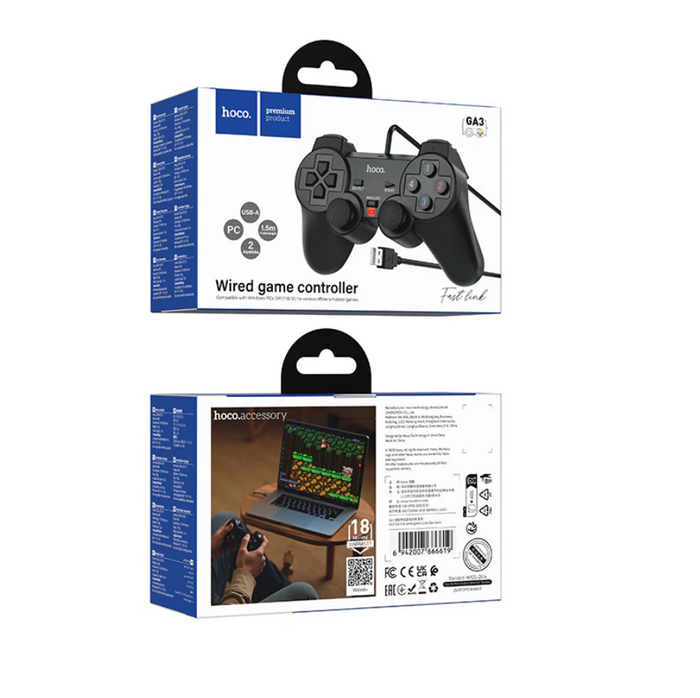 Techplus wired gaming controller for PC USB gamepad with ergonomic design and dual thumbsticks, ideal for gaming sessions