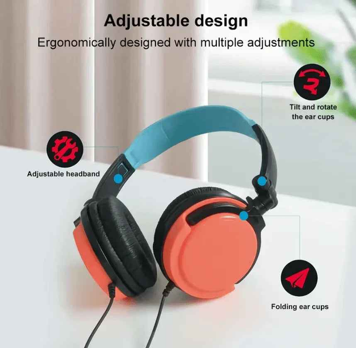 TechPlus wired gaming headset with microphone and volume control, featuring over-ear design and adjustable headband for comfortable gaming.