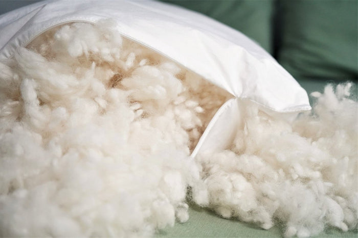Do Not Disturb Sleep Company Wisewool™ Cushion Inner showing soft, plush filling inside a cushion for comfort and support