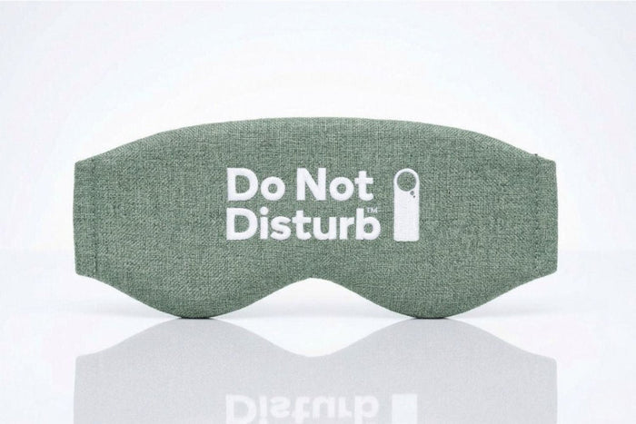 Wisewool Sleep Mask by Do Not Disturb Sleep Company, soft fabric with adjustable straps for comfortable overnight sleep.