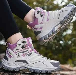 Mead's Supply & Equipment WOLFF waterproof high-top trekking shoes with enhanced grip, black hiking boots for outdoor adventures.